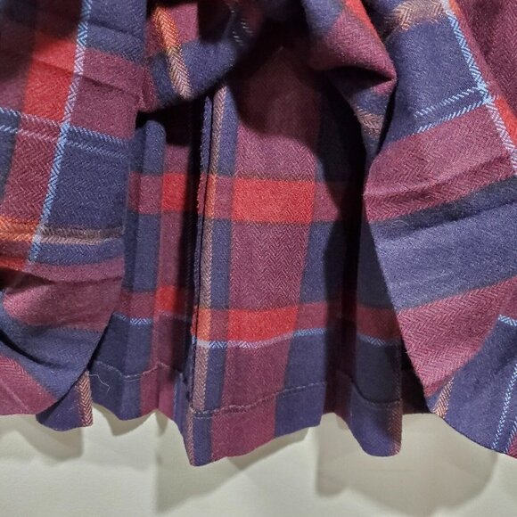 Vintage Madison Women's Wool Blend Plaid Pleated Skirt Red Blue Union Made Sz 12 - Picture 9 of 15